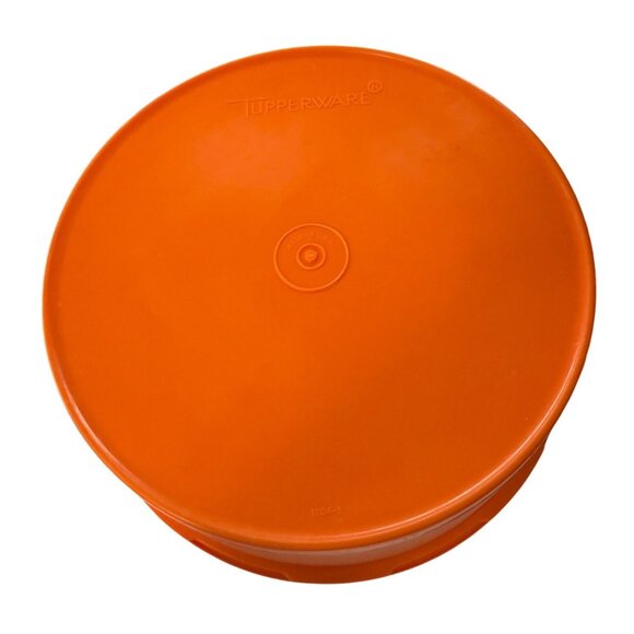 Vintage Tupperware Orange Oval Bowl With Textured Lid 1234-5 - Picture 5 of 6